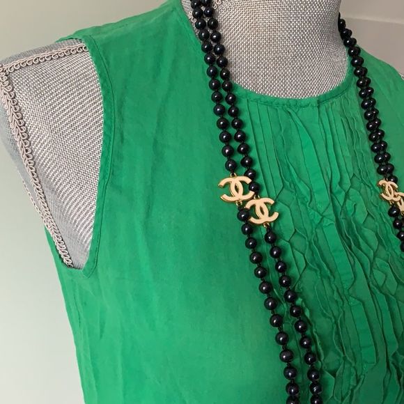 Tory Burch light summer green top size 2 - Picture 2 of 7